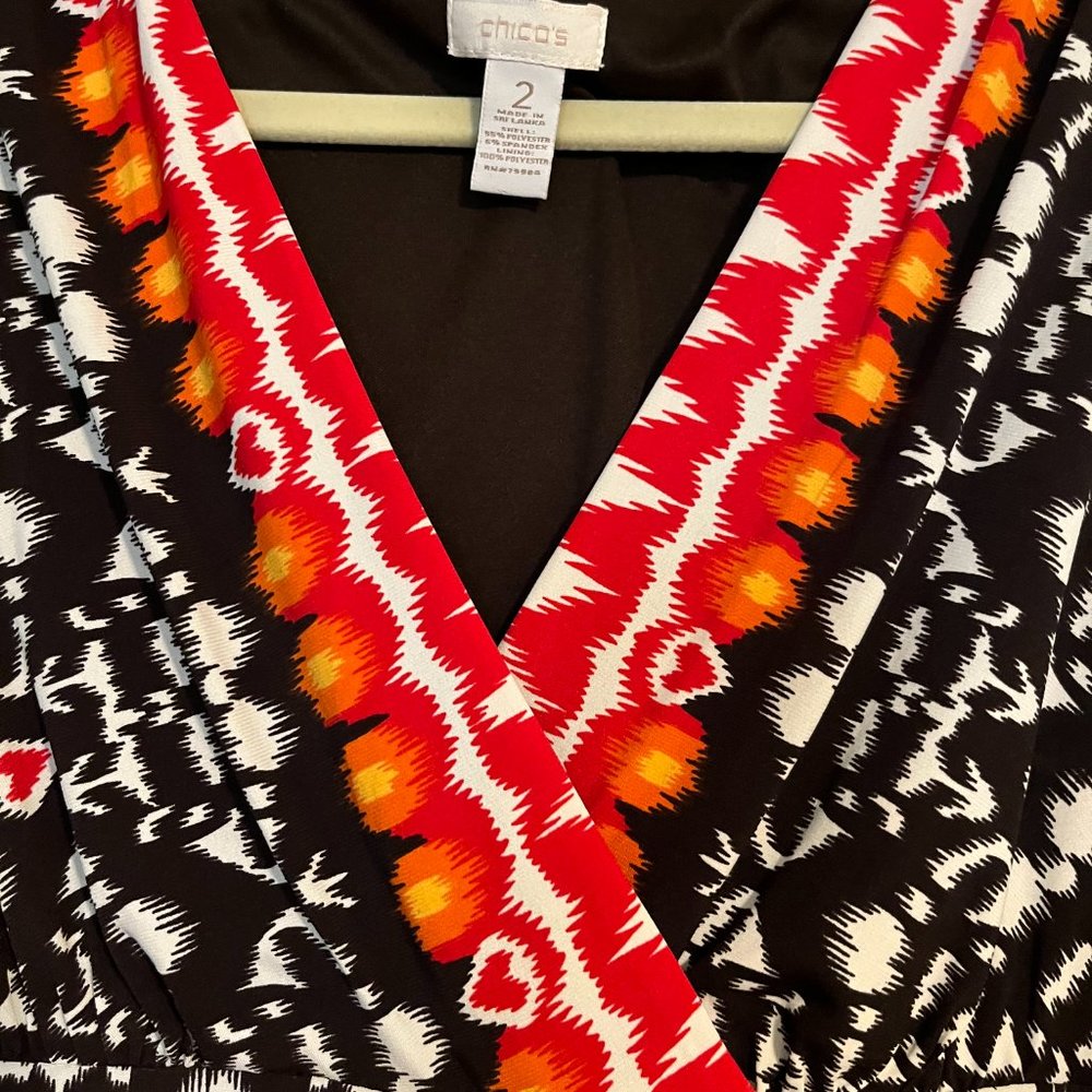 A pair of multicolored maxi dresses